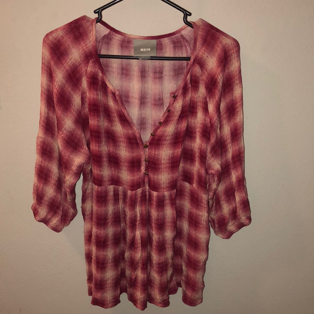FINAL PRICE Anthropologie Maeve red and cream